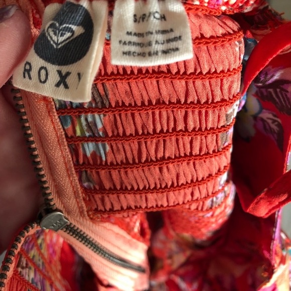 Roxy red multicolor floral skater sundress with adjustable straps S - Picture 6 of 12